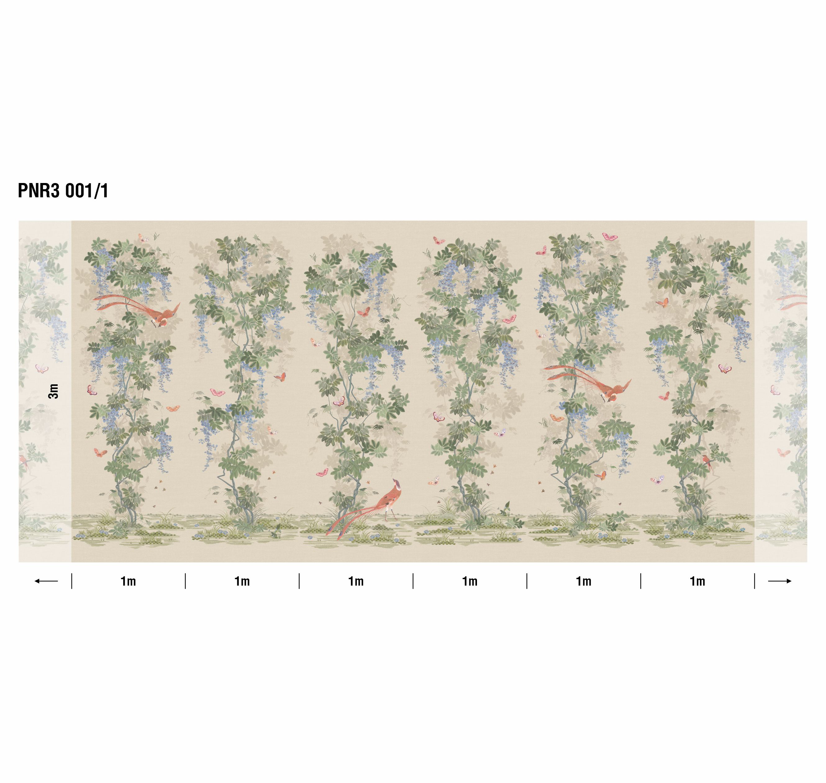Панно Loymina Панорама Шинуазри: райский сад PNR3 001/1 3×1 Панно Loymina Панорама Шинуазри: райский сад PNR3 001/1 3×1